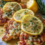 Poulet Romano au citron doré servi avec des légumes