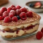 Tiramisu aux fruits rouges dans des verrines transparentes