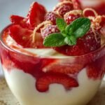 Coupe fraises mascarpone terminée prête à déguster