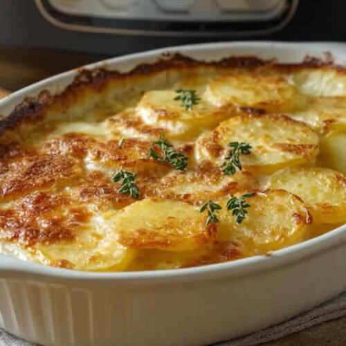 Gratin dauphinois airfryer doré et crémeux prêt à servir