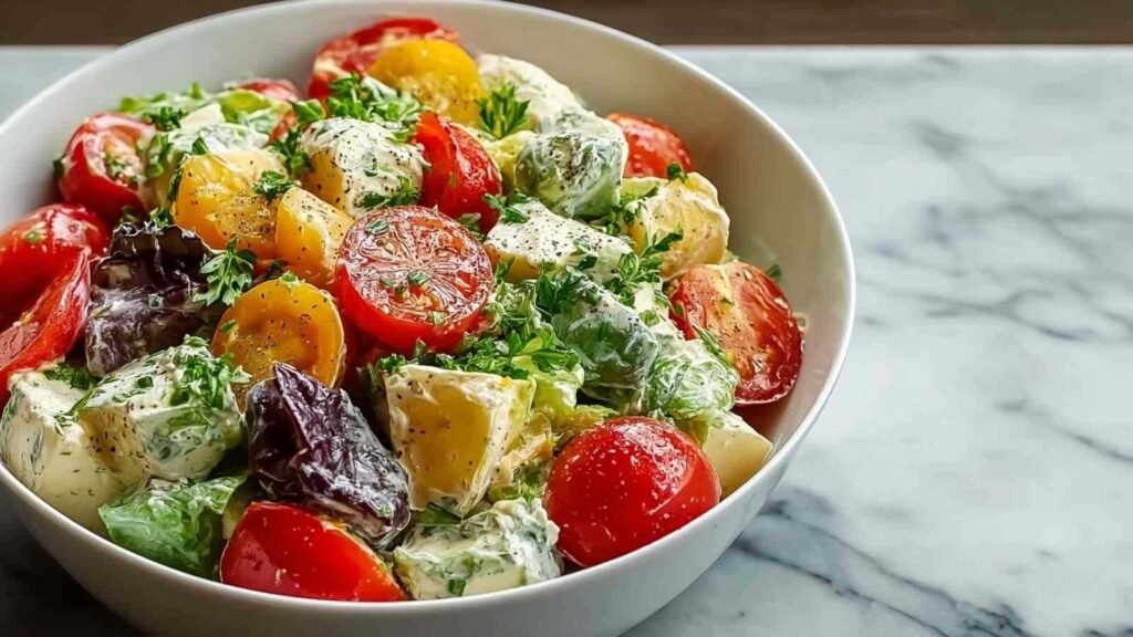 Salade piémontaise maison terminée prête à servir recette