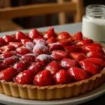 Tarte aux fraises traditionnelle française avec crème pâtissière maison