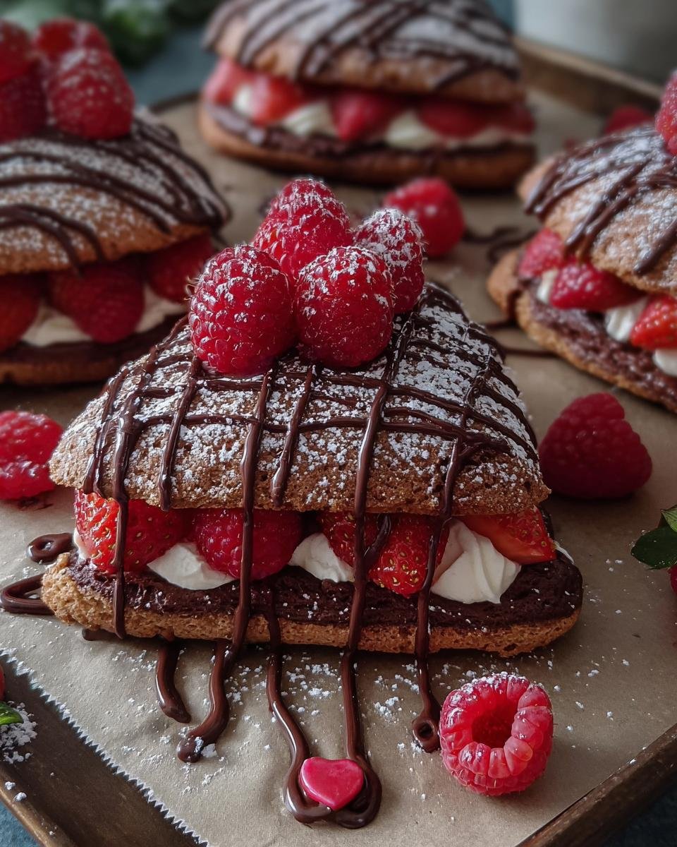 Gâteau Mousse Chocolat Framboise Facile, garni de framboises fraîches et de glaçage au chocolat.